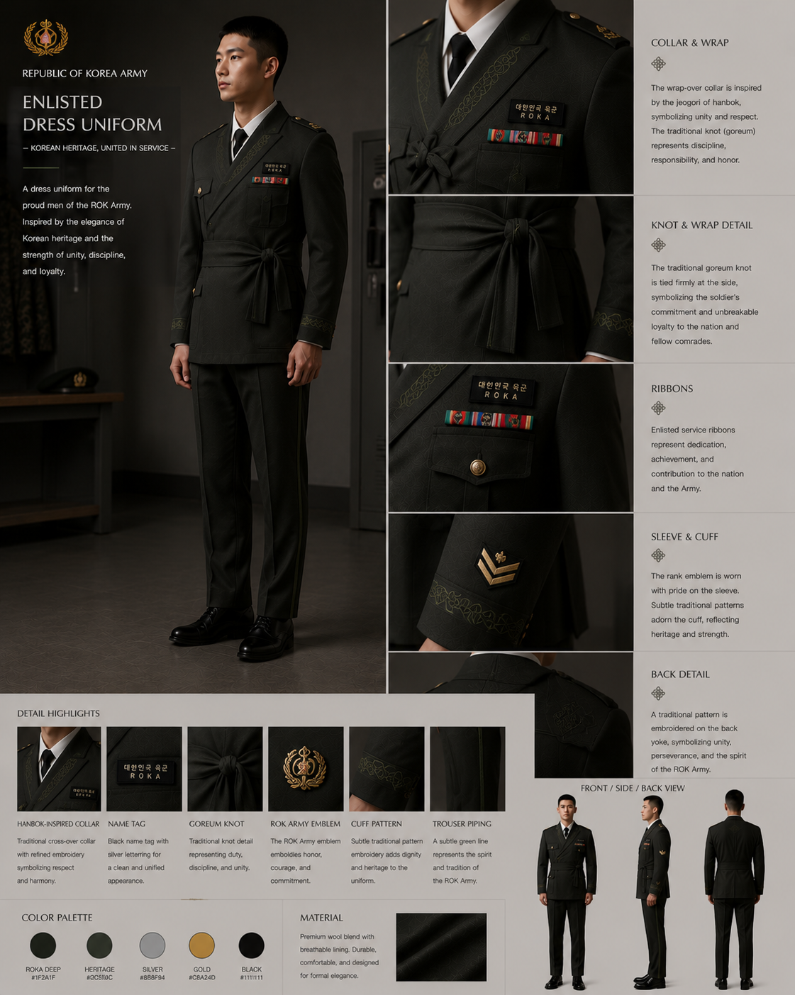 Enlisted dress uniform concept board